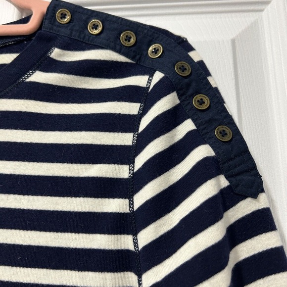 Lauren Ralph Lauren Striped Nautical Top Size Petite L Navy Blue & White office - Picture 3 of 7